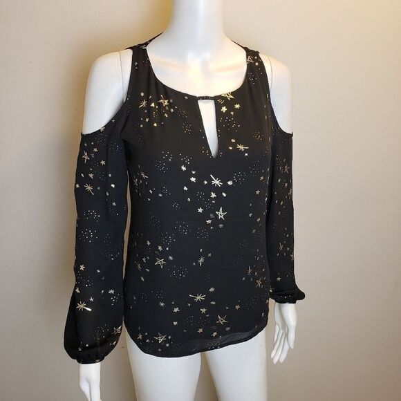 CLEARANCE Cooper & ella ● Cold shoulder Black Stardust - Picture 1 of 7
